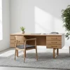 Pamono Vintage Danish Oak Desk by Henning Jensen & Torben Valeur for Dyrlund, 1960s New