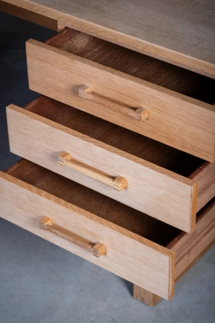 Pamono Vintage Danish Oak Desk by Henning Jensen & Torben Valeur for Dyrlund, 1960s New