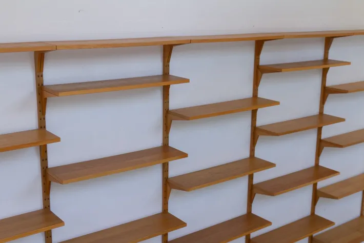 Pamono Vintage Danish Oak Modular Wall Unit by Poul Cadovius for Cado, 1960s New