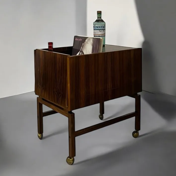 Pamono Vintage Danish Rosewood Bar Trolley by Erling Torvits