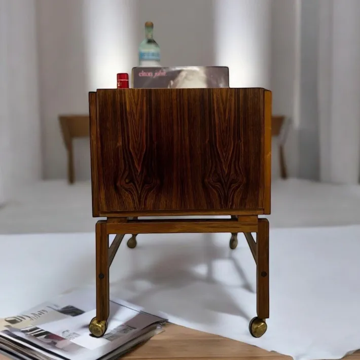 Pamono Vintage Danish Rosewood Bar Trolley by Erling Torvits