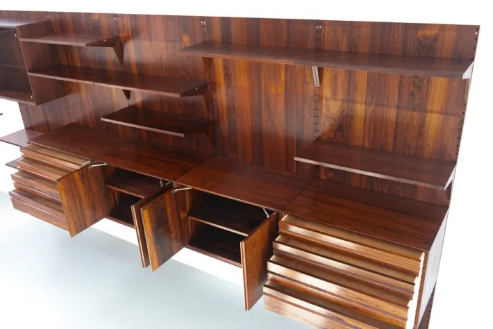 Pamono Vintage Danish Rosewood 5-Bay Modular Wall Unit by Poul Cadovius for Cado, 1960s New