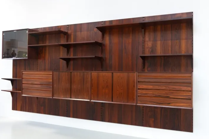 Pamono Vintage Danish Rosewood 5-Bay Modular Wall Unit by Poul Cadovius for Cado, 1960s New