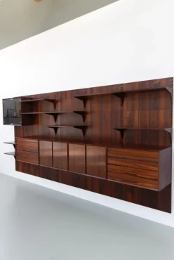 Pamono Vintage Danish Rosewood 5-Bay Modular Wall Unit by Poul Cadovius for Cado, 1960s New