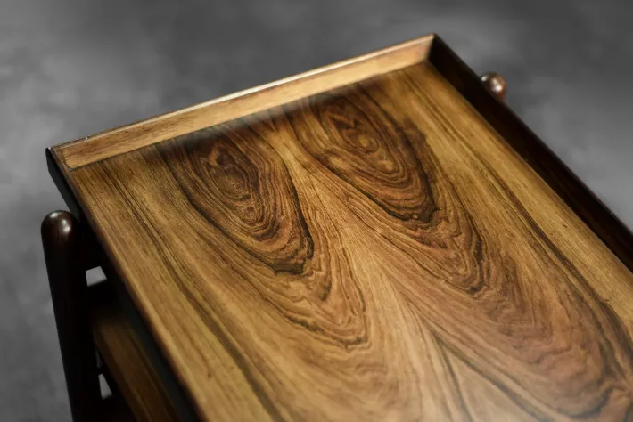 Pamono Vintage Danish Rosewood Serving Trolley by Poul Hundevad, 1960s