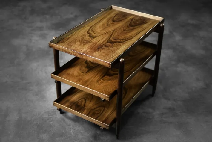 Pamono Vintage Danish Rosewood Serving Trolley by Poul Hundevad, 1960s