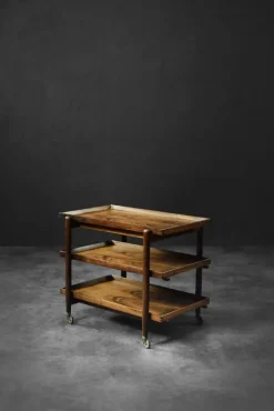 Pamono Vintage Danish Rosewood Serving Trolley by Poul Hundevad, 1960s