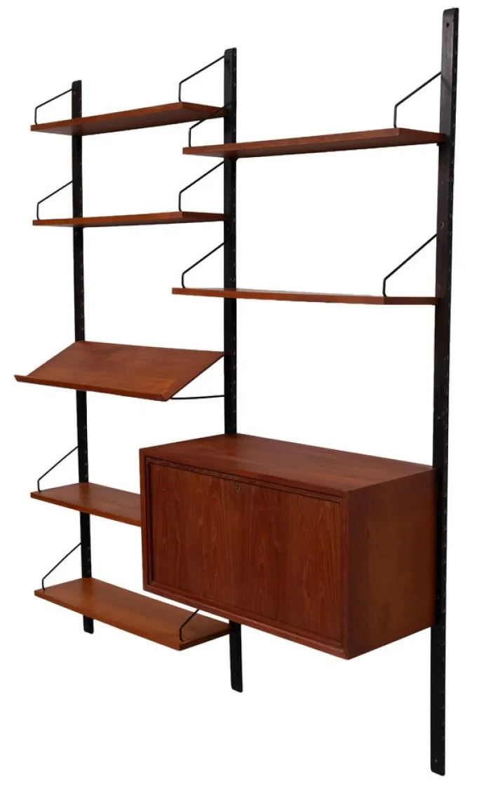 Pamono Vintage Danish Royal Wall System with Magazine Holder by Poul Cadovius, 1960s Clearance