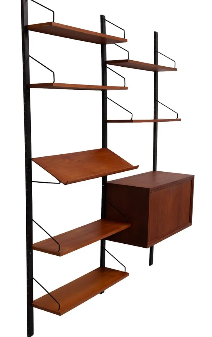 Pamono Vintage Danish Royal Wall System with Magazine Holder by Poul Cadovius, 1960s Clearance