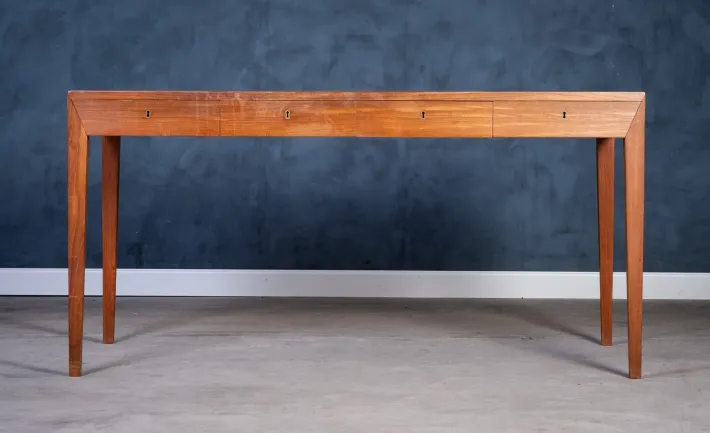 Pamono Vintage Danish Teak Desk by Severin Hansen for Haslev Møbelfabrik, 1950s