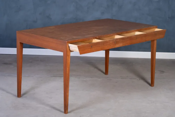 Pamono Vintage Danish Teak Desk by Severin Hansen for Haslev Møbelfabrik, 1950s