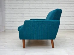 Pamono Vintage Danish Three-Seater Sofa in Wool and Teak, 1970s New