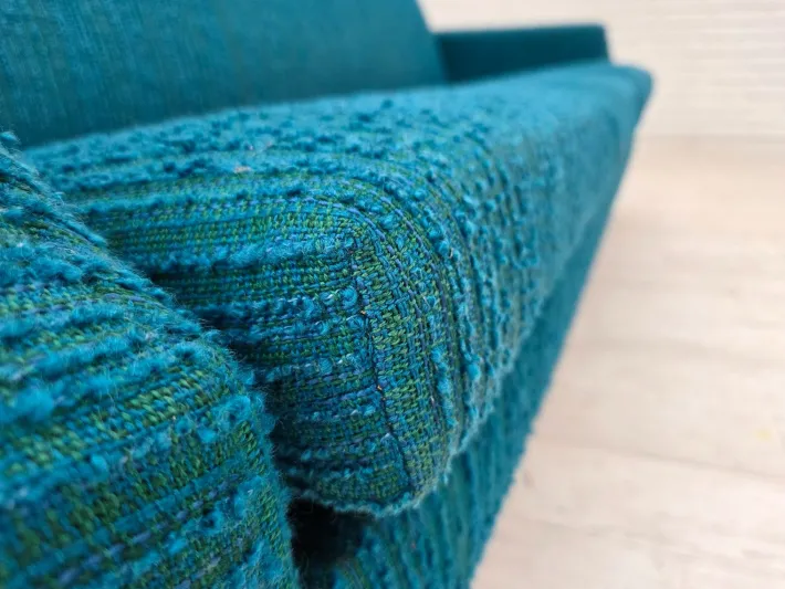 Pamono Vintage Danish Three-Seater Sofa in Wool and Teak, 1970s New