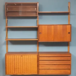Pamono Vintage Danish Two-Bay Wall System Bookcase in Teak by Poul Cadovius Hot