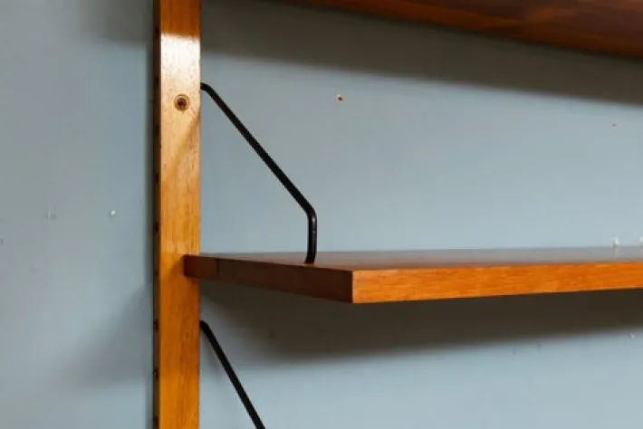 Pamono Vintage Danish Two-Bay Wall System Bookcase in Teak by Poul Cadovius Hot