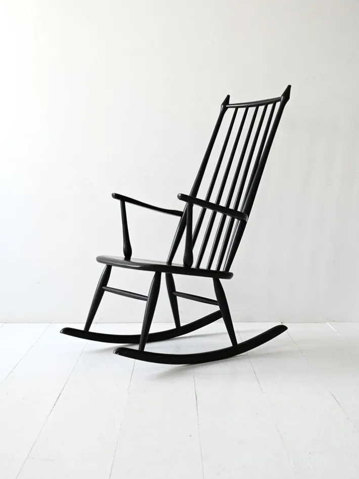 Pamono Vintage Danish Windsor Style Rocking Chair, 1950s Hot