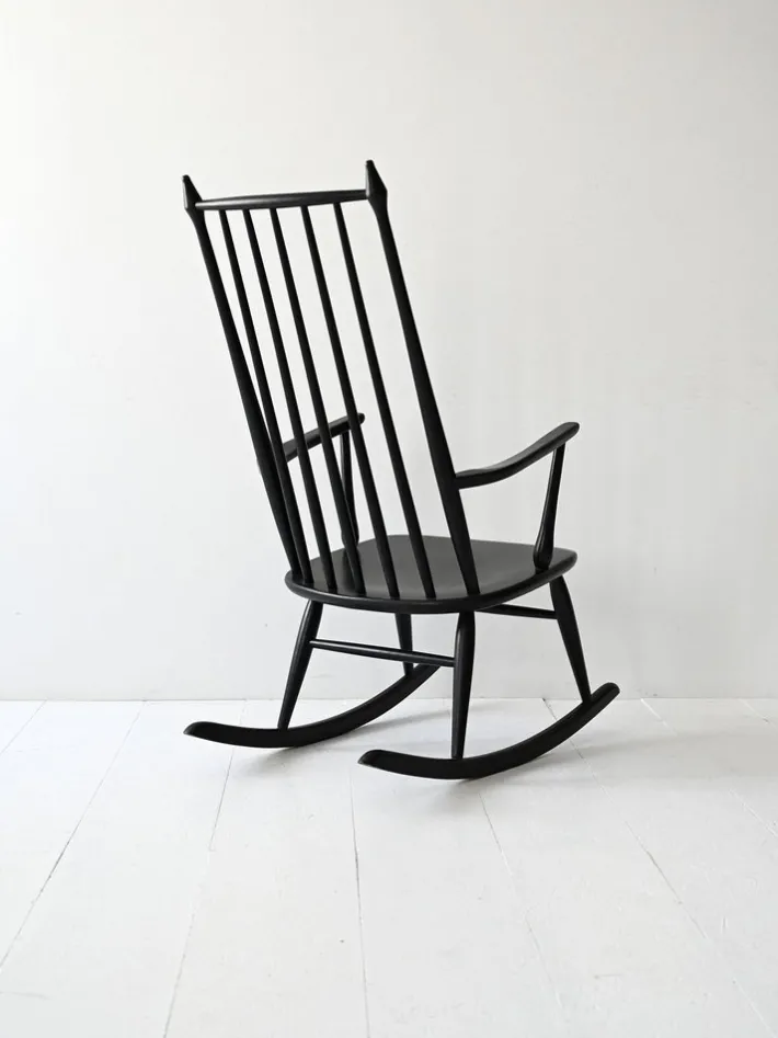 Pamono Vintage Danish Windsor Style Rocking Chair, 1950s Hot