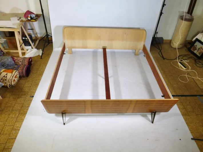 Pamono Vintage Design Double Bed, 1960s New