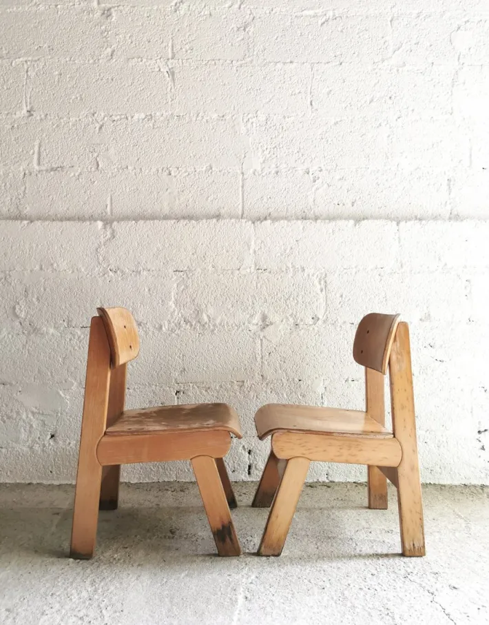 Pamono Vintage Design School Chairs by Eibe for Children, Germany, 1960s, Set of 2 Hot