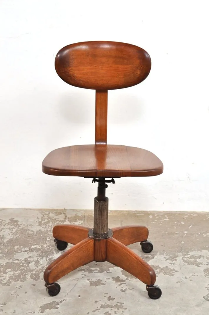Pamono Vintage Desk Chair on Wheels by Albert Stoll for Stoll Giroflex, 1930s Clearance