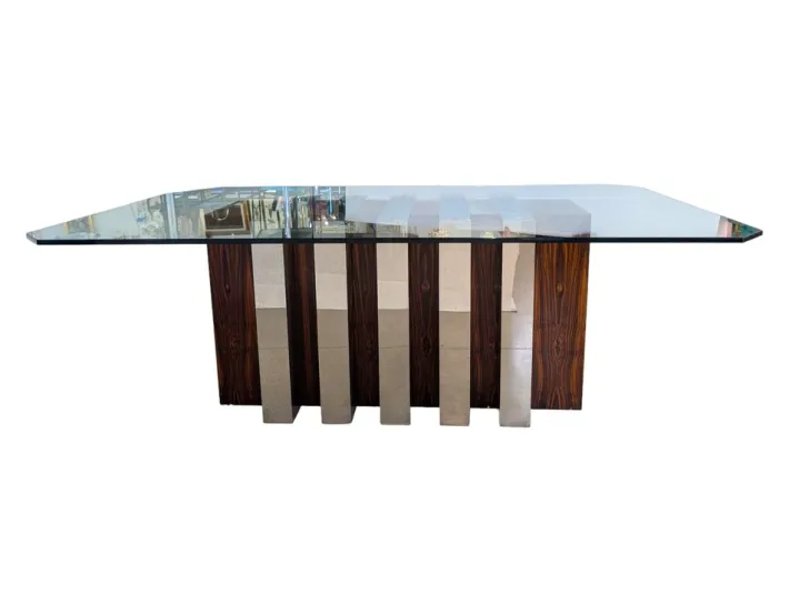 Pamono Vintage Dining Table in Glass, 1970s Discount