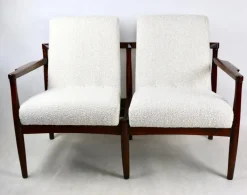 Pamono Vintage Double Sofa Bench in Ivory Bouclé, 1970s Discount