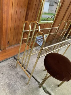 Pamono Vintage Dressing Table and Stool in Brass, 1950s, Set of 2 Online