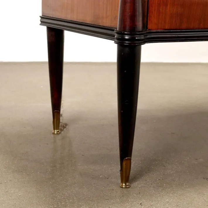 Pamono Vintage Dressing Table in Wood & Glass Top with Mirror, Italy, 1960s Hot