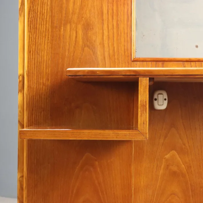 Pamono Vintage Dressing Table in Oak Veneer and Glass, 1960s