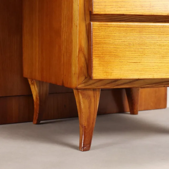 Pamono Vintage Dressing Table in Oak Veneer and Glass, 1960s