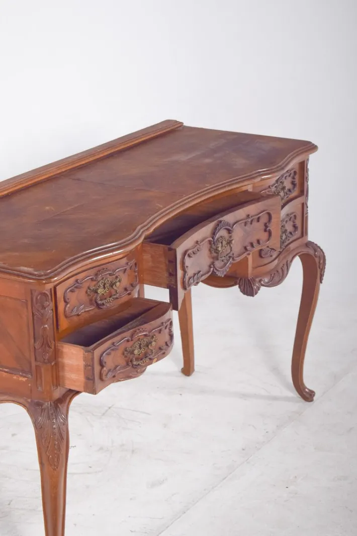 Pamono Vintage Dressing Table in Carved Wood, 1920s New