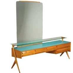Pamono Vintage Dressing with Vanity Table Maple and Glass, 1950s Outlet