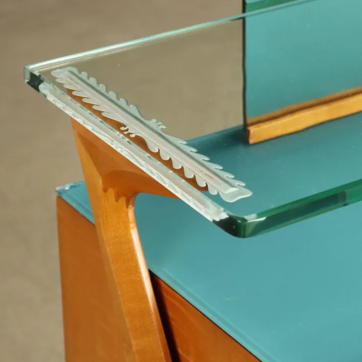 Pamono Vintage Dressing with Vanity Table Maple and Glass, 1950s Outlet
