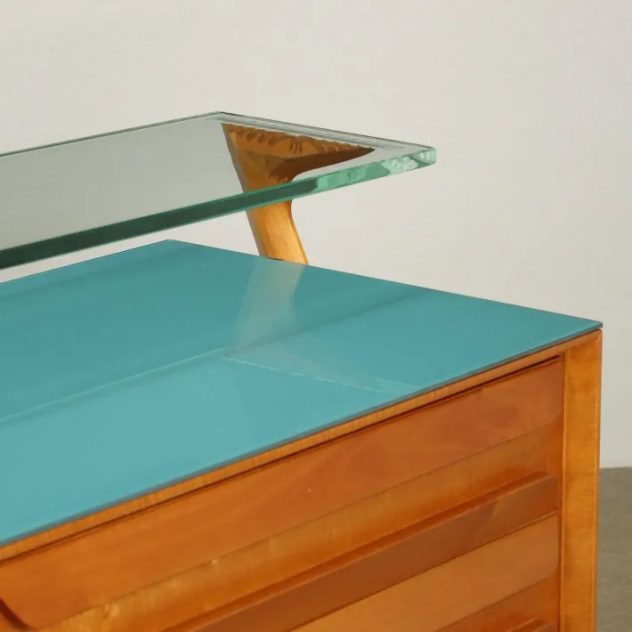 Pamono Vintage Dressing with Vanity Table Maple and Glass, 1950s Outlet