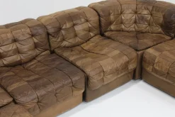 Pamono Vintage DS 11 Modular Sofa in Brown Patchwork Leather from de Sede, 1970s, Set of 6 Sale