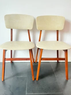 Pamono Vintage Dutch Chair in Wood and Faux Leather from Simpla-Lux, 1960s Clearance