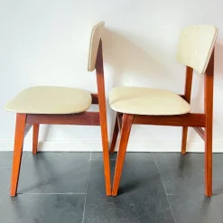 Pamono Vintage Dutch Chair in Wood and Faux Leather from Simpla-Lux, 1960s Clearance