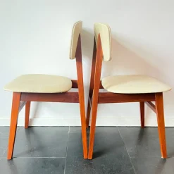Pamono Vintage Dutch Chair in Wood and Faux Leather from Simpla-Lux, 1960s Clearance