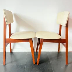 Pamono Vintage Dutch Chair in Wood and Faux Leather from Simpla-Lux, 1960s Clearance