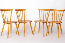 Pamono Vintage Dutch Kitchen Chairs with Beech Frames, 1960s, Set of 4