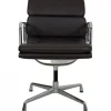 Pamono Vintage EA-208 Chair in Dark Brown Leather by Charles Eames, 2000s Sale