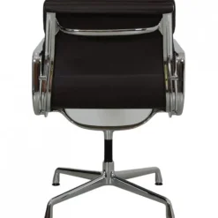 Pamono Vintage EA-208 Chair in Dark Brown Leather by Charles Eames, 2000s Sale