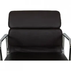 Pamono Vintage EA-208 Chair in Dark Brown Leather by Charles Eames, 2000s Sale