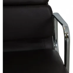 Pamono Vintage EA-208 Chair in Dark Brown Leather by Charles Eames, 2000s Sale