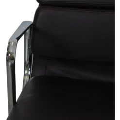 Pamono Vintage EA-208 Chair in Dark Brown Leather by Charles Eames, 2000s Sale