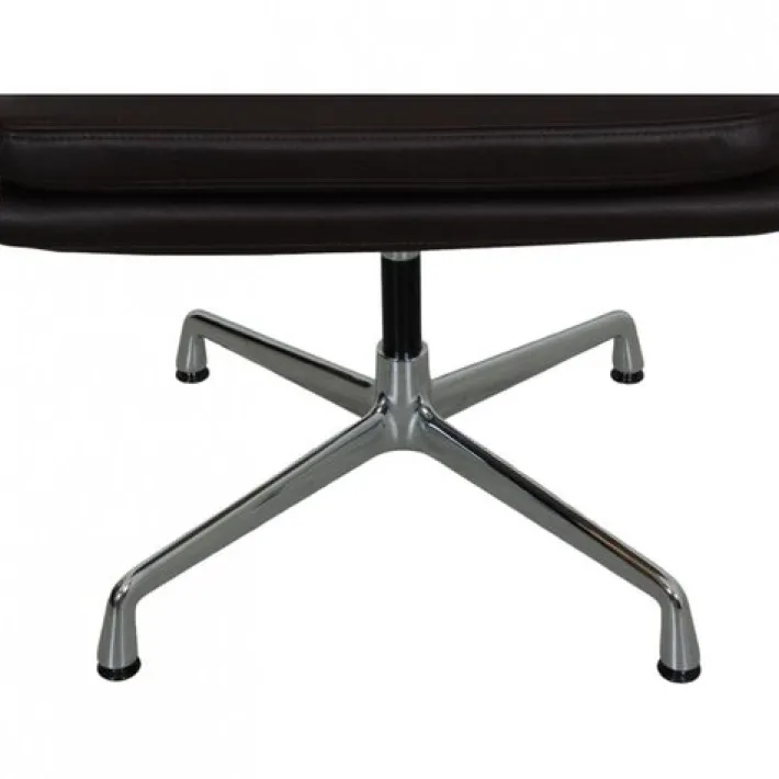 Pamono Vintage EA-208 Chair in Dark Brown Leather by Charles Eames, 2000s Sale