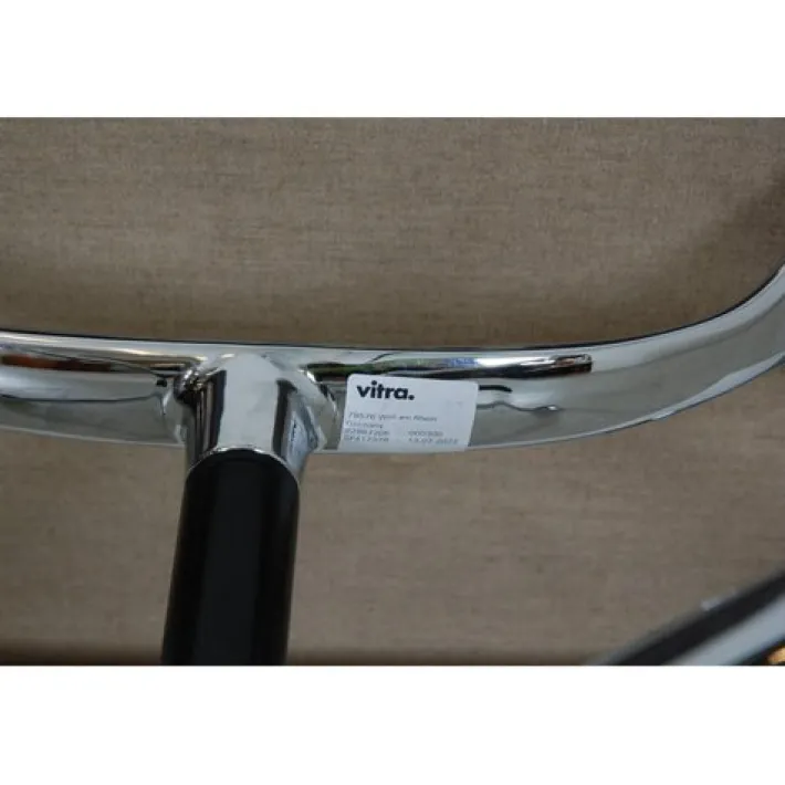 Pamono Vintage EA-208 Chair in Dark Brown Leather by Charles Eames, 2000s Sale