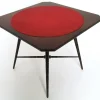 Pamono Vintage Ebonized Beech Game Table with Red Fabric from Chiavari, 1950s Sale