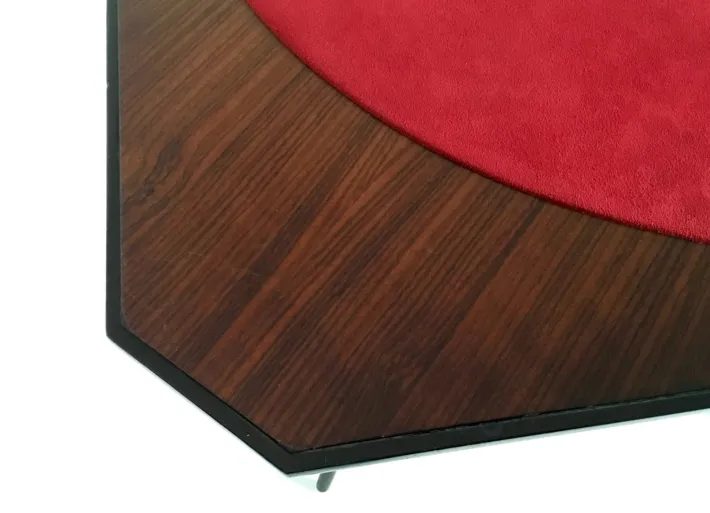 Pamono Vintage Ebonized Beech Game Table with Red Fabric from Chiavari, 1950s Sale