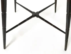 Pamono Vintage Ebonized Beech Game Table with Red Fabric from Chiavari, 1950s Sale